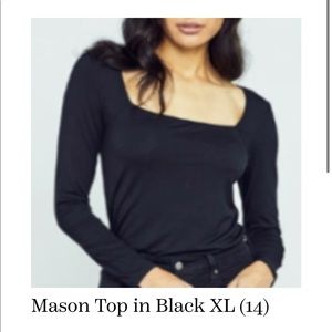 Gentle dawn mason top in black square neck